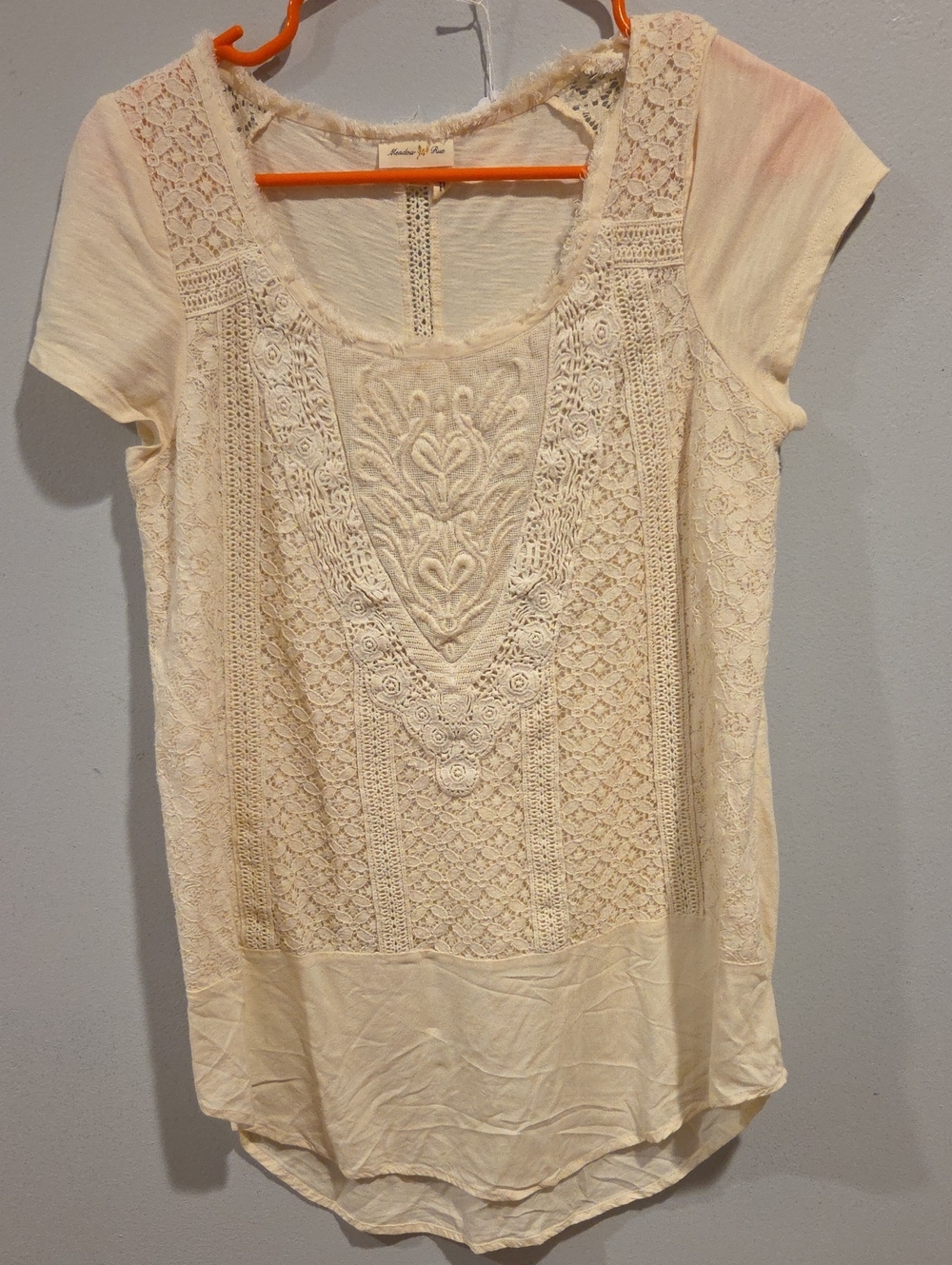 #15 Meadow Rue Cream Lace Scoop Neck Tunic